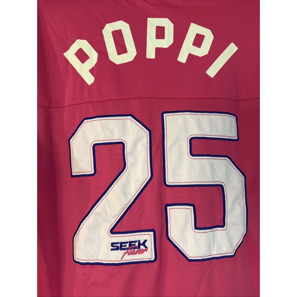 Poppi Soda Women's Graphic Football #25 Jersey Pink SMALL